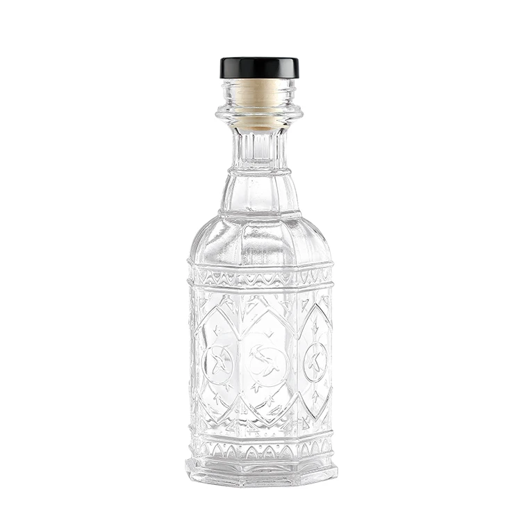 Custom Emboss Transparent Small Capacity Glass Bottles