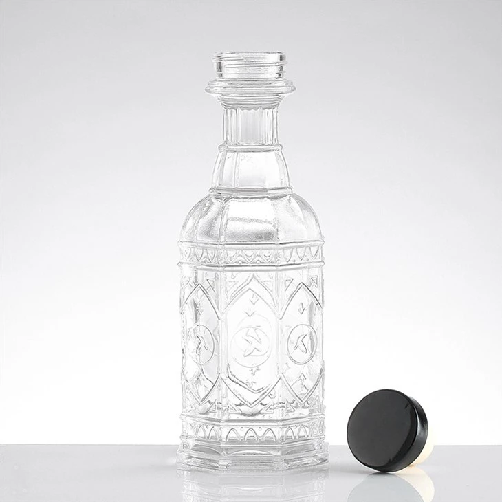 Custom Emboss Transparent Small Capacity Glass Bottles