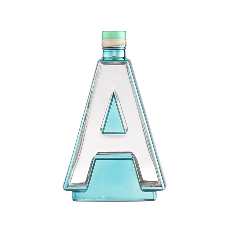 Bule Color A-shape Glass Bottle